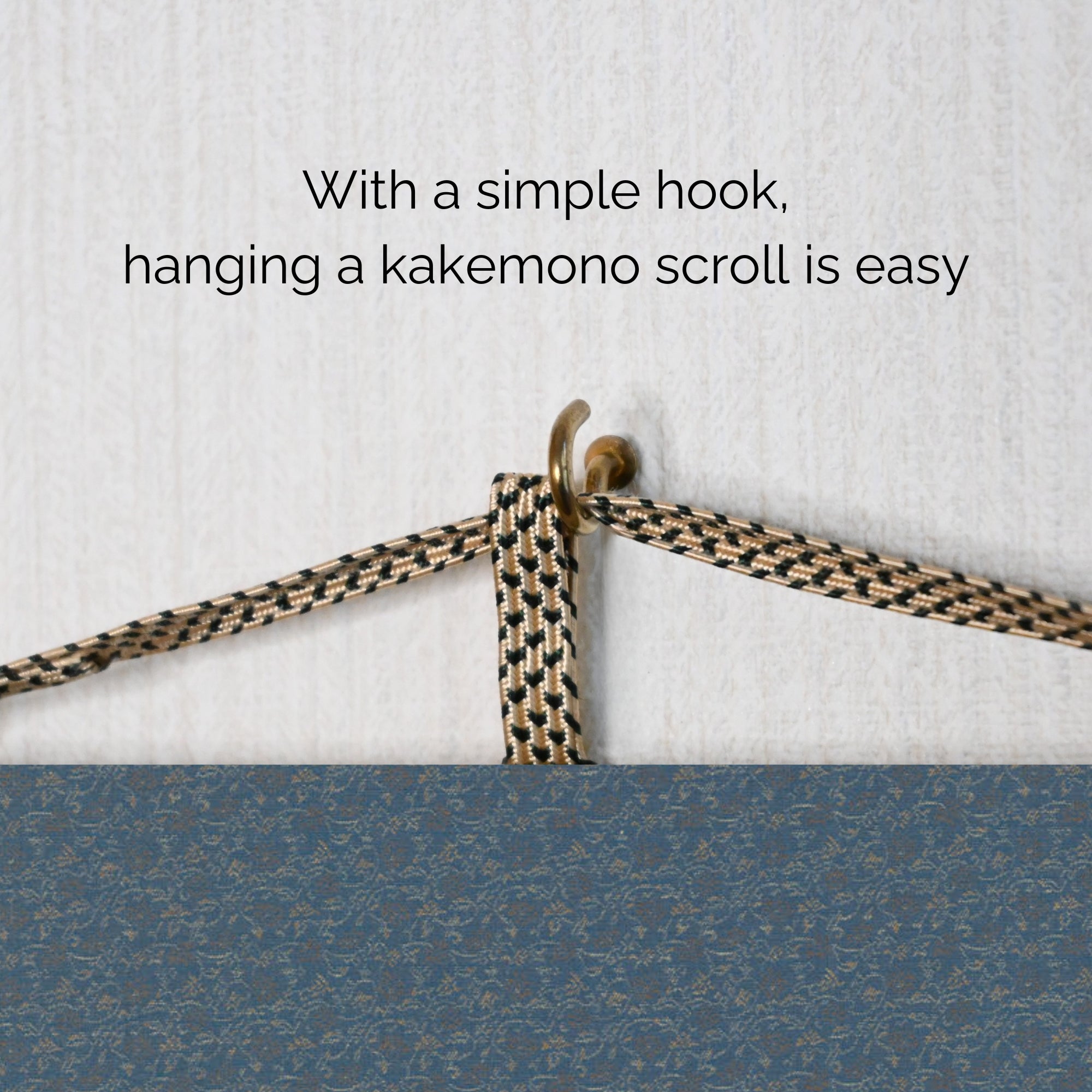 Japanese Samurai Kakemono Wall Scroll – Mounted Samurai with Sword and Mount Fuji