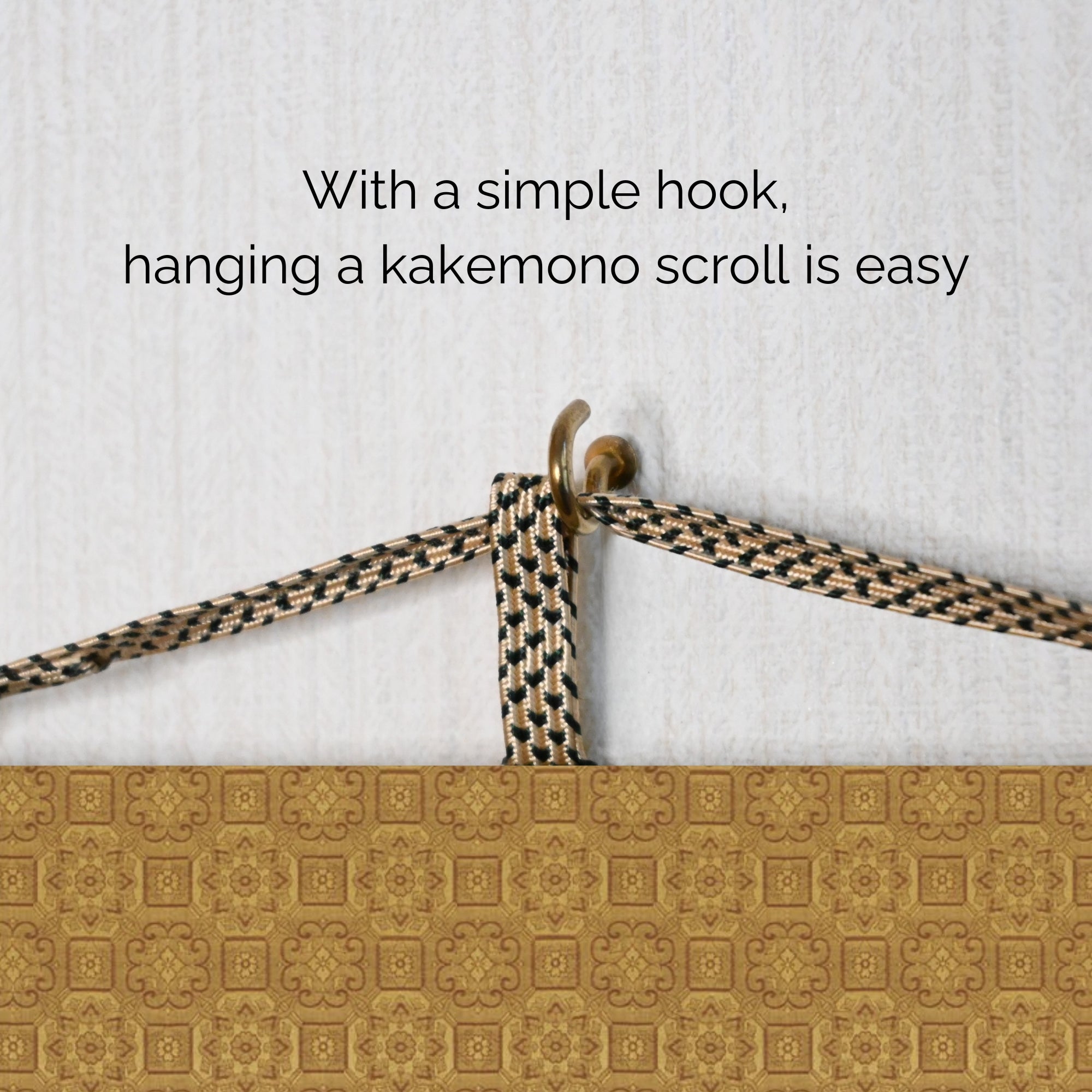 Japanese Samurai Kakemono Wall Scroll – Mounted Samurai with Sword on White Horse